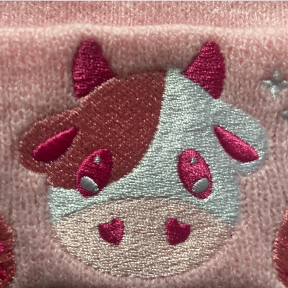 Pink Strawberry Cow Beanie - Picture 3 of 5